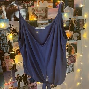 Boutique navy tie tank top